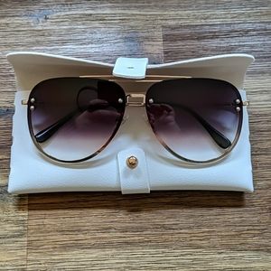 Oversized Rimless Aviator Sunglasses Vivien Fang